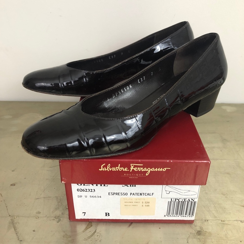 Salvatore Ferragamo Gentil Croc Embossed Pump